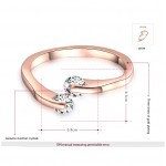 HADRIEL Double Crystal Rose Gold Plated Ring